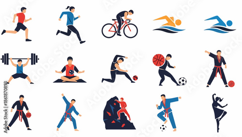 Various People Engaging in Different Sports Activities.