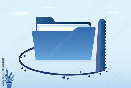 Bad security. Fraud and poor organization of document files into archive folders. Saw makes holes under the folder. Theft of folder, stealing of file folder. Ransomware