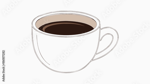 Cozy morning coffee in a simple white mug