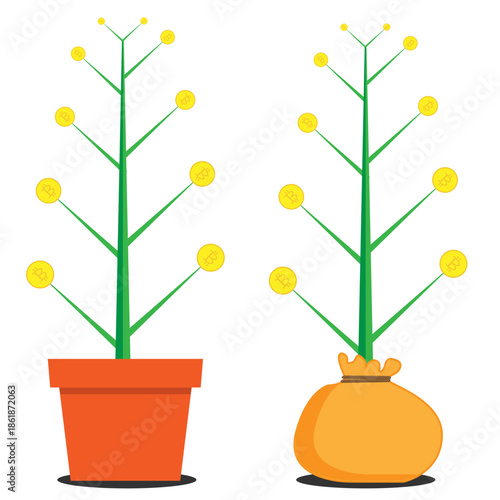 ILLUSTRATION OF GROWING DIGITAL CURRENCY.eps