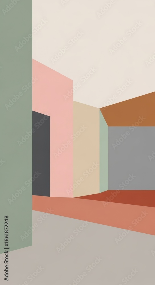 Fototapeta premium Minimalist Geometric Interior Architecture Abstract