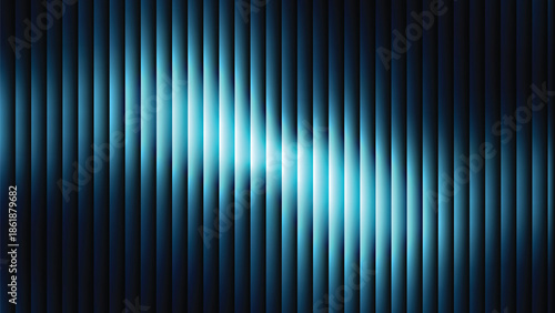 Glass ripple texture with dark gradient background and lilac light streaks. Futuristic distortion, moody abstract glow, reeded vertical blur. Vector illustration EPS