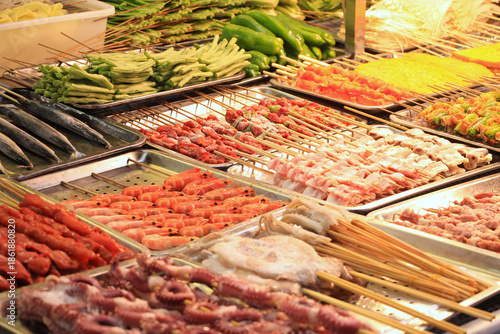 Sichuan Style Seafood Skewers in Chongqing