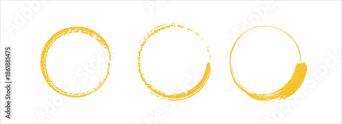 Hand painted circles with yellow orange color.ePS10