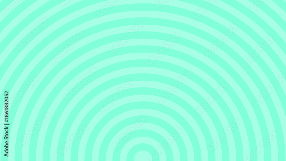 Naklejka premium Abstract Turquoise Concentric Half Circle Curved Background