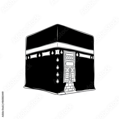 Kaaba Building Illustration - Islamic Holy Site in Mecca