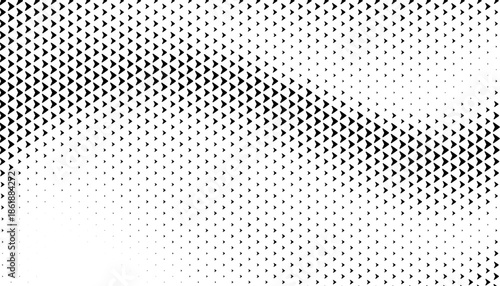 Black and white abstract smooth transition of geometric pattern with halftone effect for sporty and modern background. Vector Format Illustration 