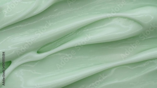 Moisturising creme swatch motion with spatula. Skin care light creamy cosmetic beauty product smudge closeup video. Cream texture footage. Skincare cosmetics sunscreen lotion mousse close up. 4k