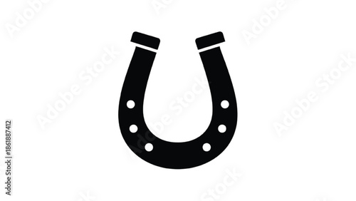 Black Horseshoe with White Dots Outline symbol