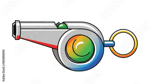 Colorful Whistle with Red Beam and Rainbow Ring