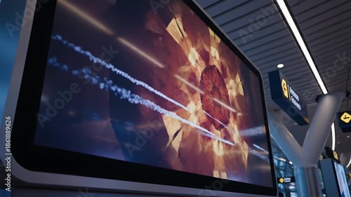 Abstract Digital Display, Futuristic Screen, Indoor, Technology, Close-up, Concept