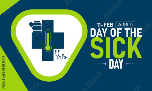 World Day of the Sick Poster Banner and Background Design Template Featuring Our Lady of Lourdes Marian Apparition Hands Prayer Cross Medical Ribbon Illustration for February 11 Faith Health Theme