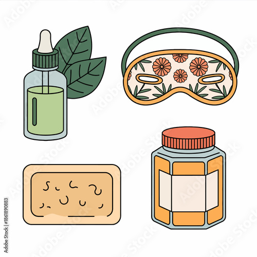 Relaxation Essentials Set with Eye Mask and Skincare Items