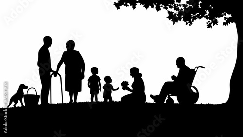 Inter generational family enjoying quality time together outdoors