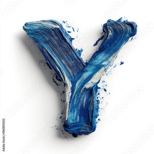 Letter Y with Paint Splatter Art