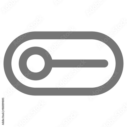 Flat Colored Toggle Off Icon for Interface Control