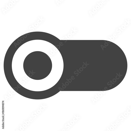 Flat Colored Toggle Off Icon for Interface Control