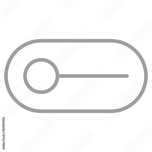 Flat Colored Toggle Off Icon for Interface Control