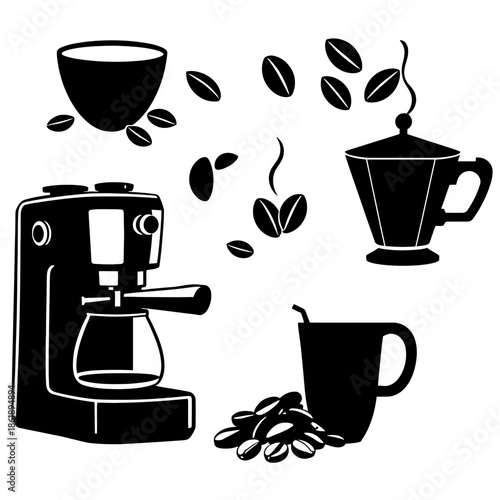 Black and White Coffee Illustration