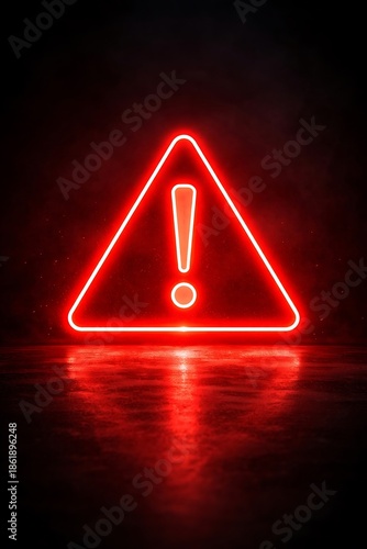 Red neon warning sign