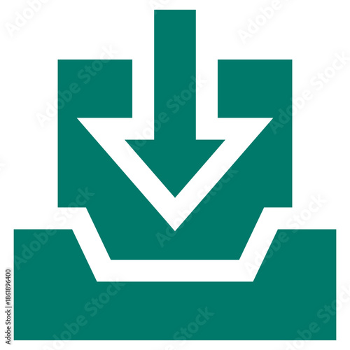 Flat Colored Inbox Icon for Communication and Interaction