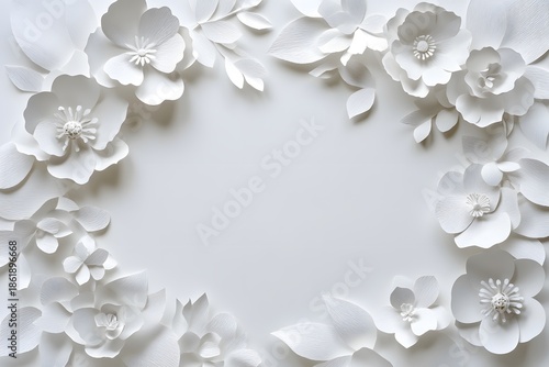 White paper flower frame high resolution picture