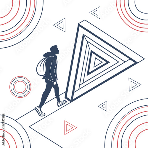 Abstract 3D Geometric Shapes with Soft Shadows and Illusions