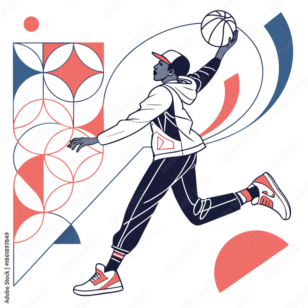 Fototapeta premium Abstract Geometric Patterns with Fluid Shapes and Soft Pastel Tones