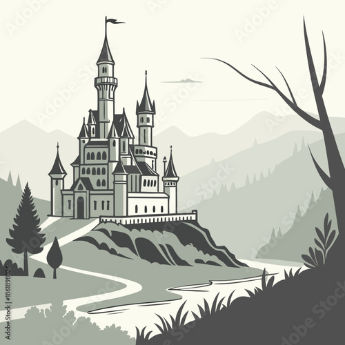 Floating Fantasy Architecture with Dreamy Castles and Clouds