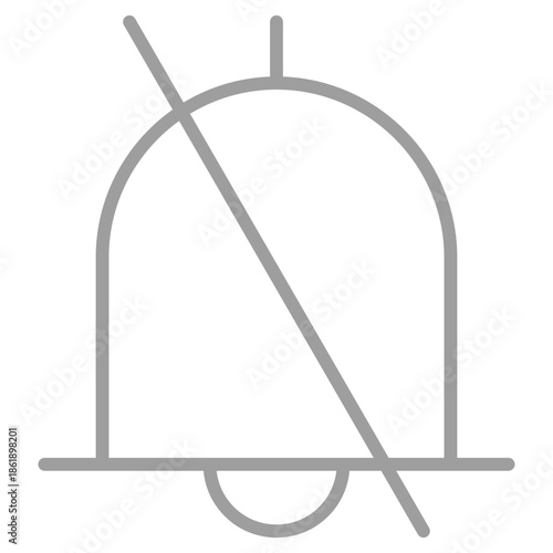 Flat Colored Bell Off Icon for Alert and Notification