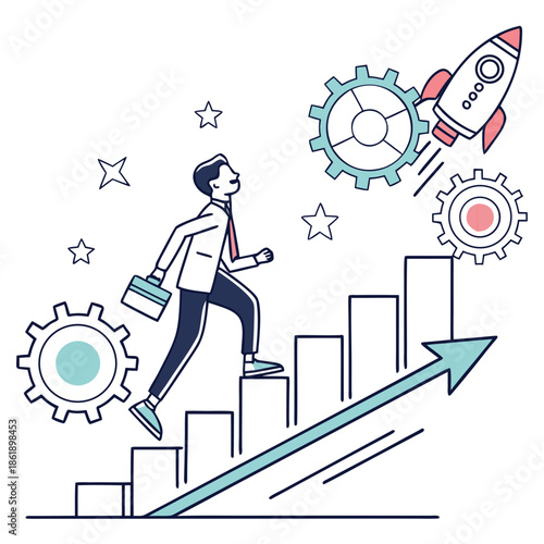 Future Ready Illustration Base and Clean Adaptable Tech Graphic