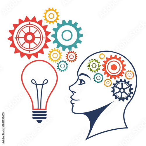 Abstract Innovation Mindset and Idea Driven Concept Symbol