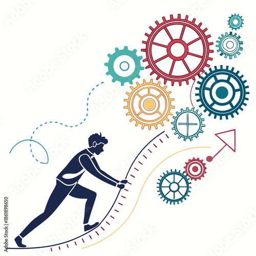 Abstract Digital Transformation and Technology Evolution Illustration