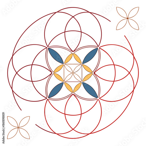 Creative Geometric Exploration Overlapping Shapes Vector