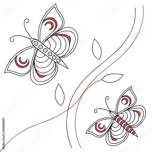 Artistic Continuous Line Illustration Abstract Sketch