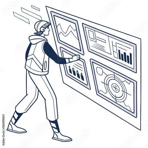 Futuristic Interface Design, HUD Abstract Technology Elements