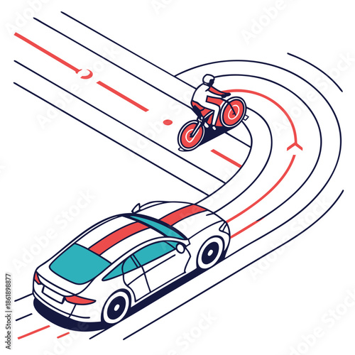 Futuristic Mobility Concept, Abstract Transportation Flow