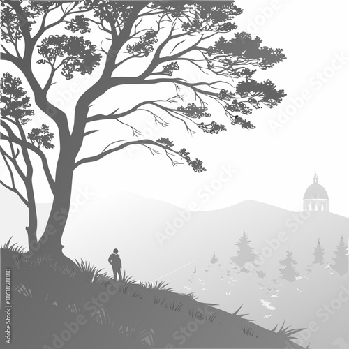 Abstract Artistic Background with Subtle Shapes and Gradients