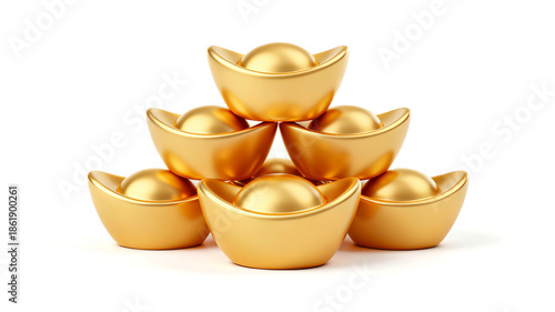 Wallpaper Mural A stack of traditional Chinese gold bars (yuanbao) on a warm background. A symbol of wealth, abundance, and prosperity for the Chinese New Year. Torontodigital.ca