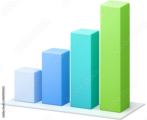 Free Download blue and green tone growth bar chart data - GFXLoad
