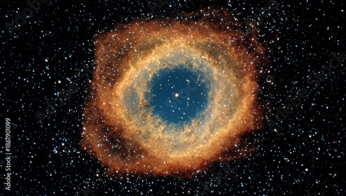 Cosmic ring nebula in deep space
