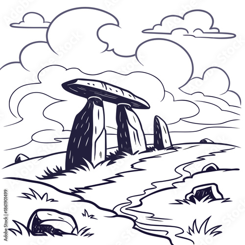 Surreal Fantasy Landscape with Floating Rocks and Mist