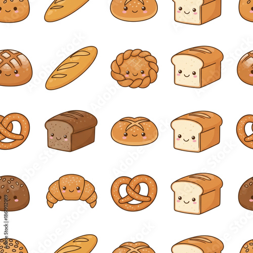 Bakery Bread Varieties On White