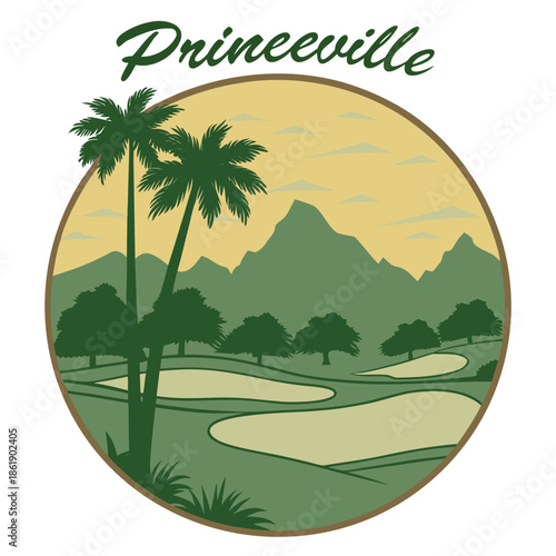 Princeville Golf Vista – Circular Tropical Fairway Scene