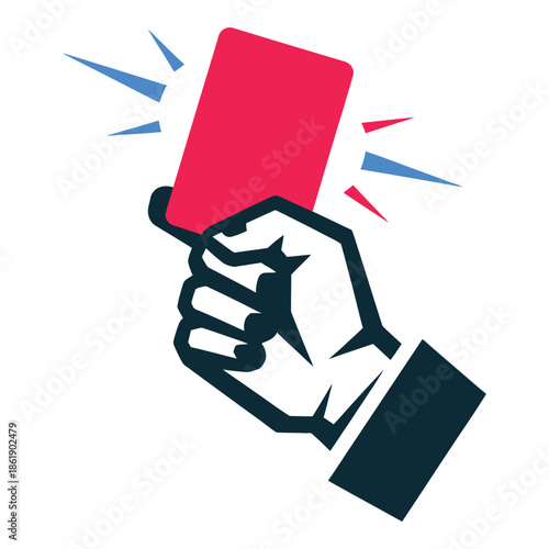 Referee showing red card to player