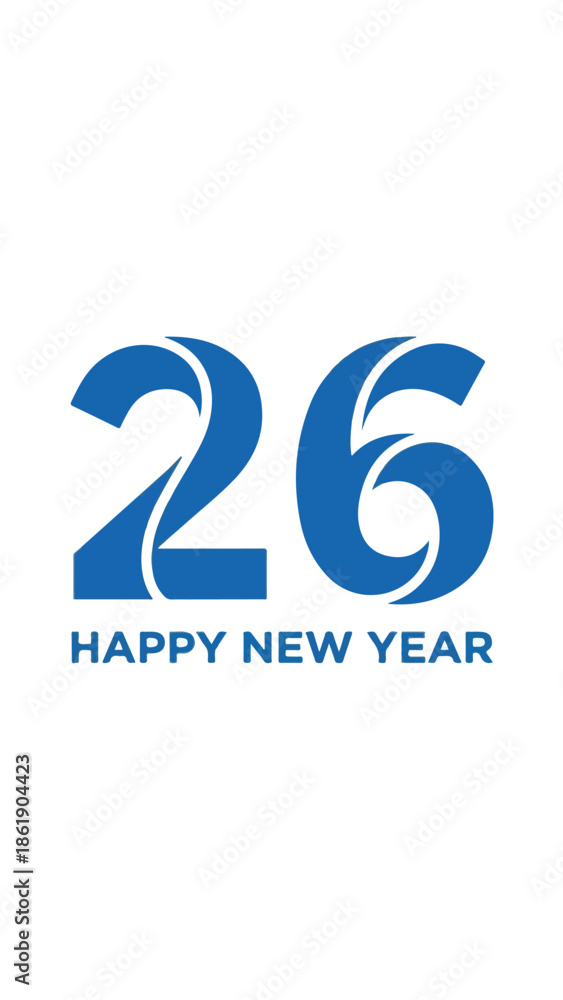 Fototapeta premium Stylized blue number 26 with