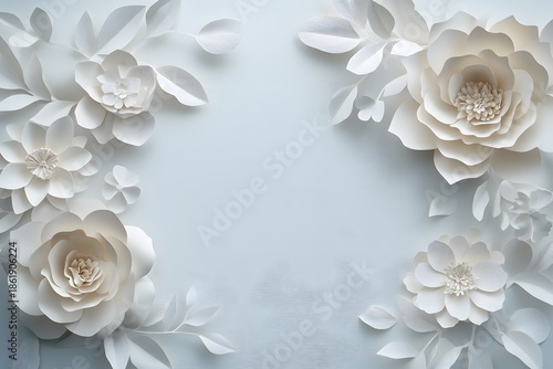 Artistic paper flower border high resolution picture