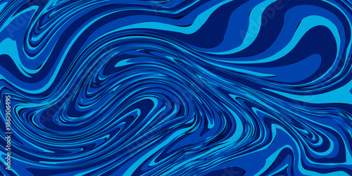 Blue digital abstract creative background from curved lines. Illustration
