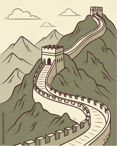 Great Wall Aerial Curve – Spiritual Journey Landscape