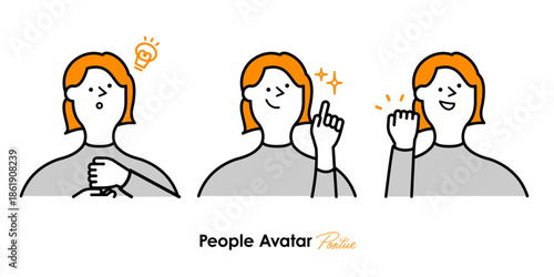 ポジティブなリアクション（ひらめき・理解・ガッツポーズ）をする3人の笑顔の女性